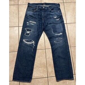 Polo Ralph Lauren Jeans Mens 33x30 (Fits 36w) Distressed Patchwork Sullivan Slim